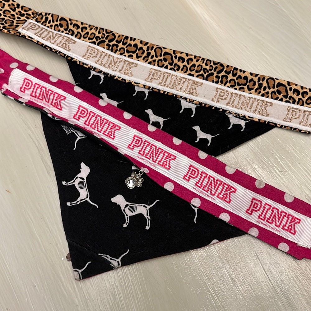 Two Victoria's Secret dog bandanas